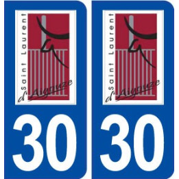 30 Saint Laurent d'Aigouze logo ville autocollant plaque immatriculation département