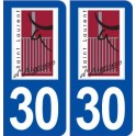 30 Saint Laurent d'Aigouze logo ville autocollant plaque immatriculation département