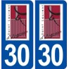 30 Saint Laurent d'Aigouze logo ville autocollant plaque immatriculation département