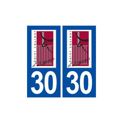 30 Saint Laurent d'Aigouze logo ville autocollant plaque immatriculation département