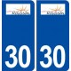 30 Rousson logo ville autocollant plaque immatriculation département