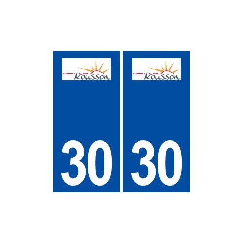 30 Rousson logo ville autocollant plaque immatriculation département