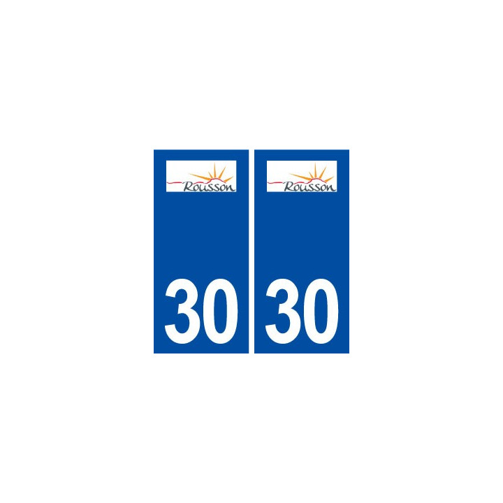 30 Rousson logo ville autocollant plaque immatriculation département