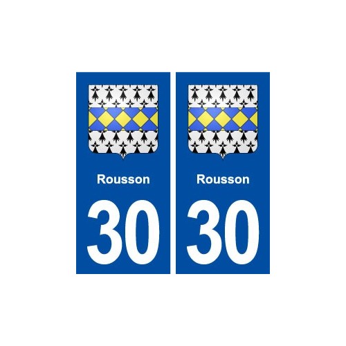 30 Rousson blason ville autocollant plaque immatriculation département