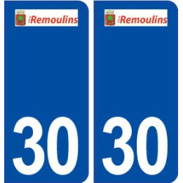 30 Remoulins logo ville autocollant plaque immatriculation département