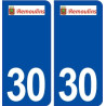 30 Remoulins logo ville autocollant plaque immatriculation département