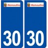 30 Remoulins logo ville autocollant plaque immatriculation département