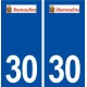 30 Remoulins logo ville autocollant plaque immatriculation département