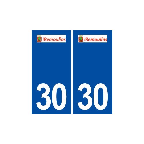30 Remoulins logo ville autocollant plaque immatriculation département