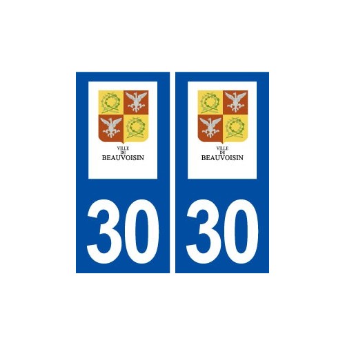 30 Beauvoisin logo ville autocollant plaque immatriculation département