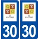30 Beauvoisin logo ville autocollant plaque immatriculation département