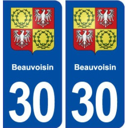 30 Beauvoisin blason ville autocollant plaque immatriculation département