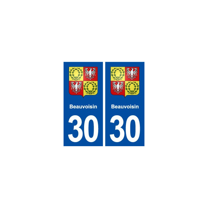 30 Beauvoisin blason ville autocollant plaque immatriculation département