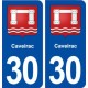 30 Caveirac blason ville autocollant plaque immatriculation département