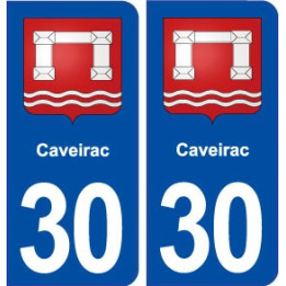 30 Caveirac blason ville autocollant plaque immatriculation département