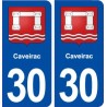 30 Caveirac blason ville autocollant plaque immatriculation département