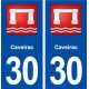 30 Caveirac blason ville autocollant plaque immatriculation département