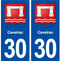 30 Caveirac blason ville autocollant plaque immatriculation département