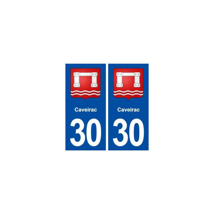 30 Caveirac blason ville autocollant plaque immatriculation département