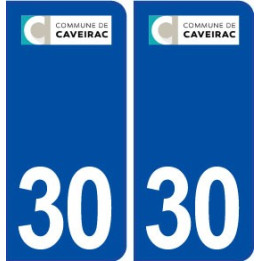 30 Caveirac logo ville autocollant plaque immatriculation département