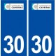 30 Caveirac logo ville autocollant plaque immatriculation département