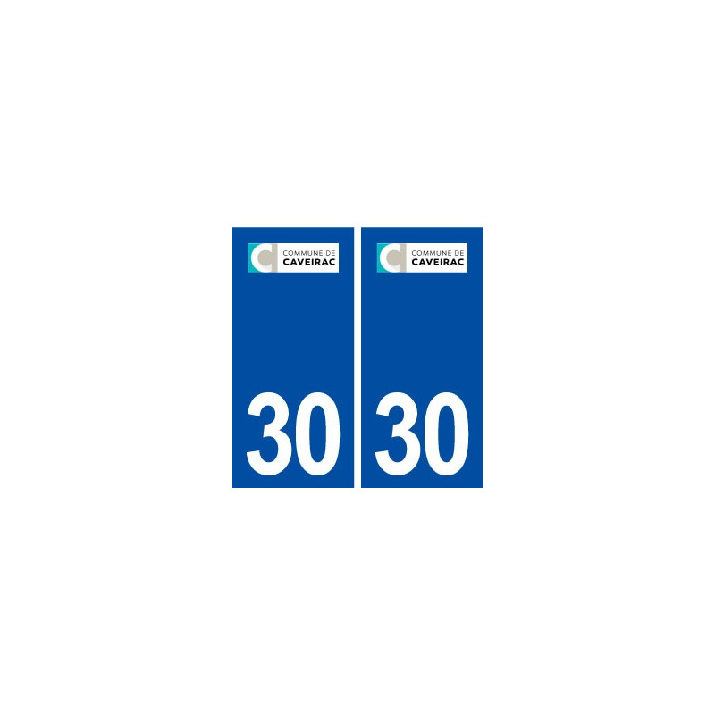 30 Caveirac logo ville autocollant plaque immatriculation département