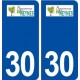 30 Meynes logo ville autocollant plaque immatriculation département