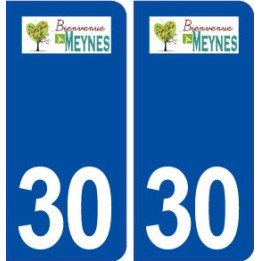 30 Meynes logo ville autocollant plaque immatriculation département