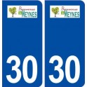 30 Meynes logo ville autocollant plaque immatriculation département