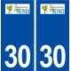 30 Meynes logo ville autocollant plaque immatriculation département