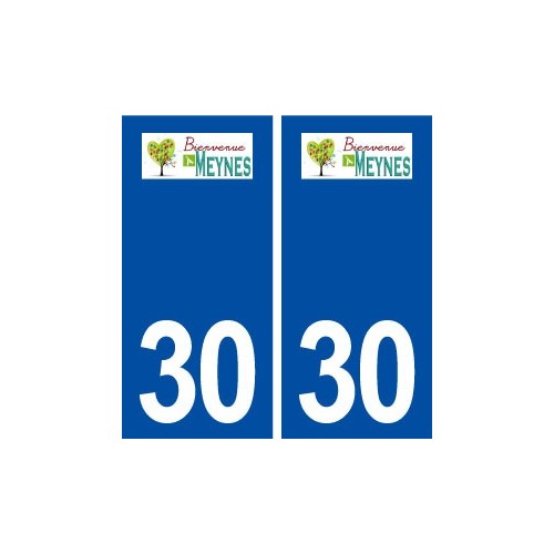 30 Meynes logo ville autocollant plaque immatriculation département