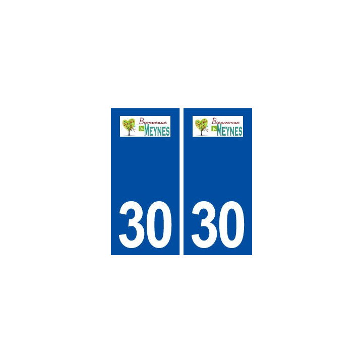 30 Meynes logo ville autocollant plaque immatriculation département