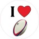 I Love Rugby autocollant sticker adhesif