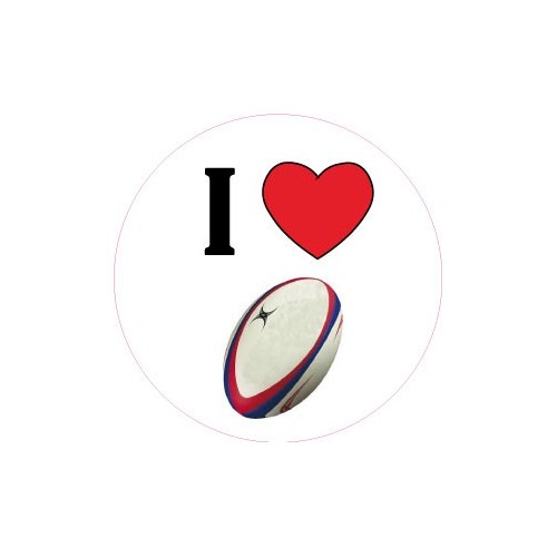 I Love Rugby autocollant sticker adhesif