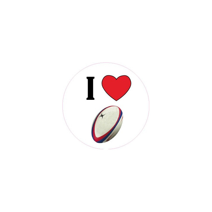 I Love Rugby autocollant sticker adhesif