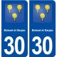30 Boisset et Gaujac blason ville autocollant plaque immatriculation département