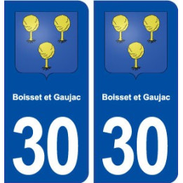 30 Boisset et Gaujac blason ville autocollant plaque immatriculation département