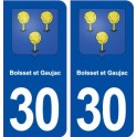30 Boisset et Gaujac blason ville autocollant plaque immatriculation département