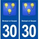 30 Boisset et Gaujac blason ville autocollant plaque immatriculation département