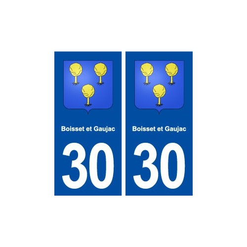 30 Boisset et Gaujac blason ville autocollant plaque immatriculation département