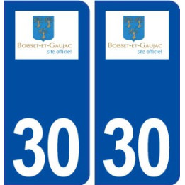 30 Boisset et Gaujac logo ville autocollant plaque immatriculation département