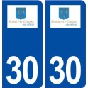 30 Boisset et Gaujac logo ville autocollant plaque immatriculation département