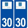 30 Boisset et Gaujac logo ville autocollant plaque immatriculation département