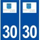 30 Boisset et Gaujac logo ville autocollant plaque immatriculation département