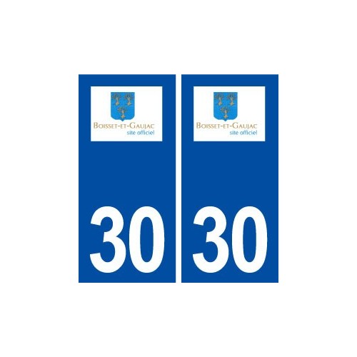 30 Boisset et Gaujac logo ville autocollant plaque immatriculation département
