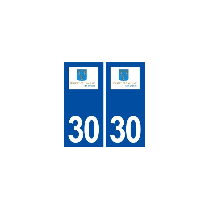 30 Boisset et Gaujac logo ville autocollant plaque immatriculation département