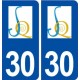30 Saint Quentin la Poterie logo ville autocollant plaque immatriculation département