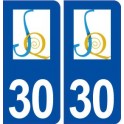30 Saint Quentin la Poterie logo ville autocollant plaque immatriculation département