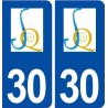 30 Saint Quentin la Poterie logo ville autocollant plaque immatriculation département