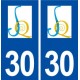 30 Saint Quentin la Poterie logo ville autocollant plaque immatriculation département